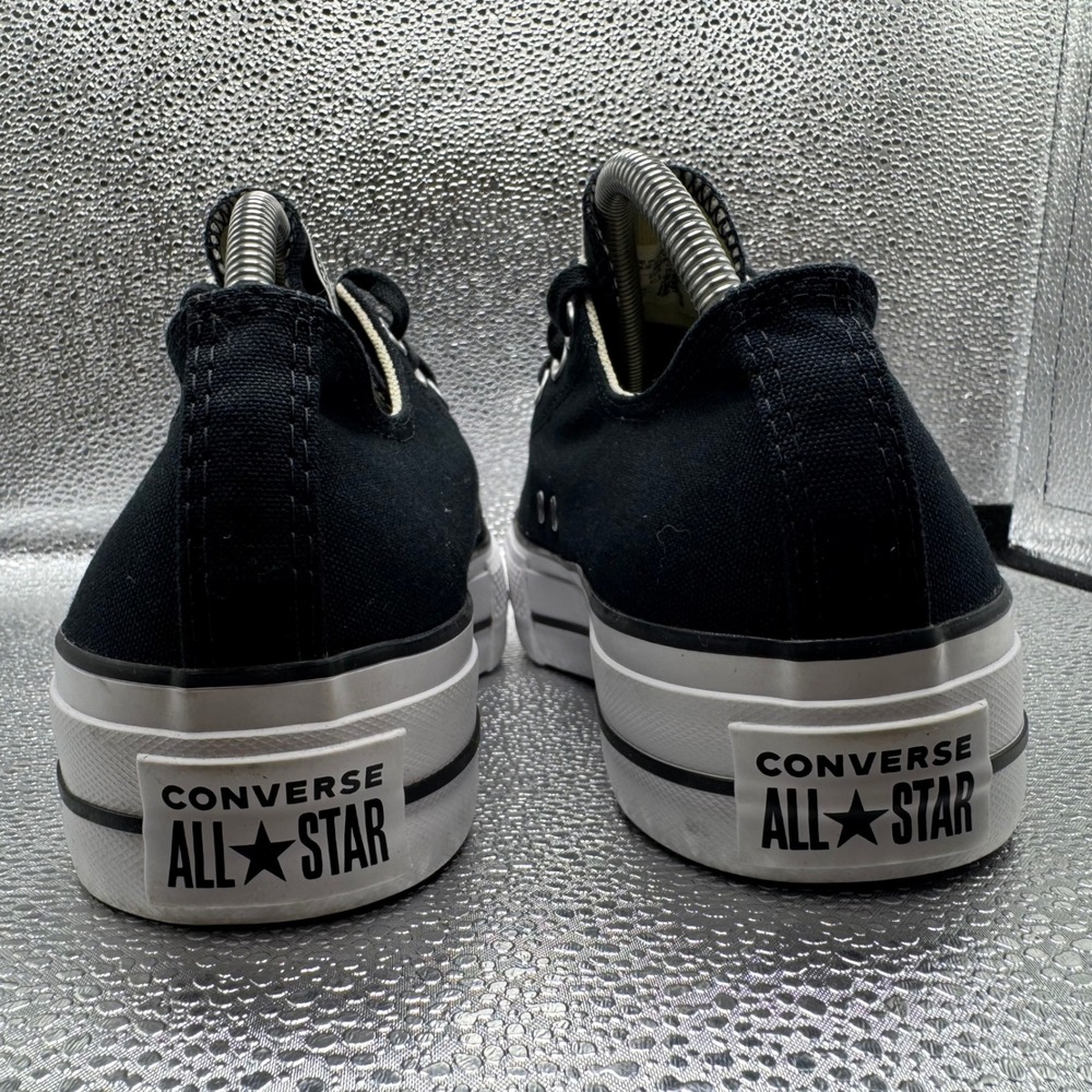 Size 10 Converse All Star Lift Platform Women Black Excellent Canvas Sneakers - Picture 7 of 11